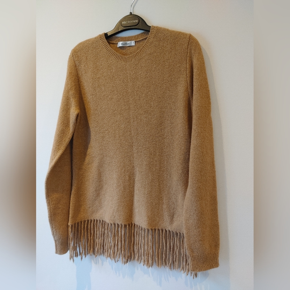 Max Mara Fringed Hem Sweater Size Medium - Picture 4 of 10